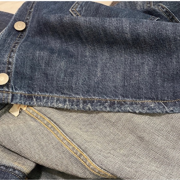 Levis Rare Cropped Denim Bottom Flare Jacket Size S - Picture 13 of 16